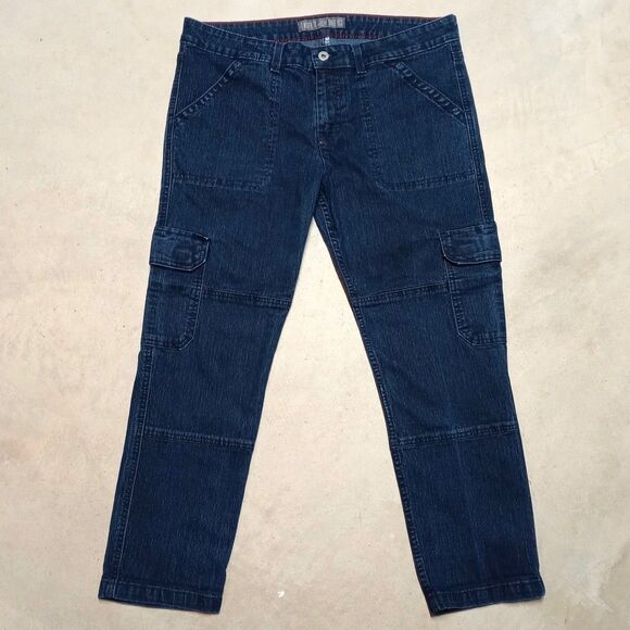 Dickies Women's Cargo Jeans Fits 34x27 Denim Utility Workwear Slim Pants - Picture 1 of 8